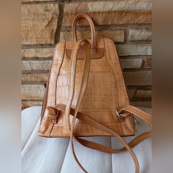 Vintage MC Marc Chantal Tan Embossed Leather Bag Purse Silver Western Details - Picture 3 of 10